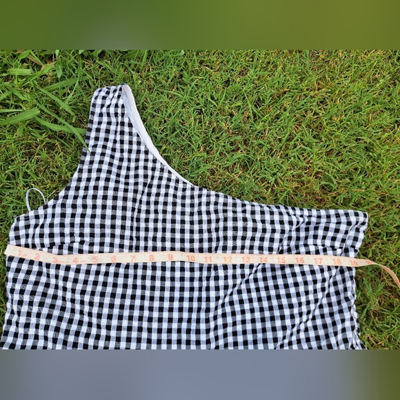 Crown And Ivy Gingham One-Shoulder Dress Size 16 - Picture 6 of 15